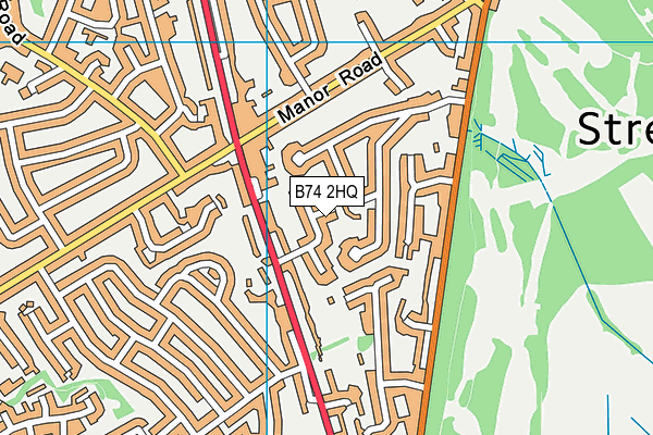B74 2HQ map - OS VectorMap District (Ordnance Survey)