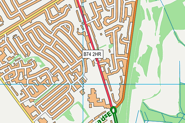 B74 2HR map - OS VectorMap District (Ordnance Survey)