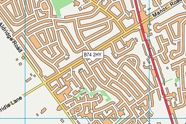B74 2HY map - OS VectorMap District (Ordnance Survey)