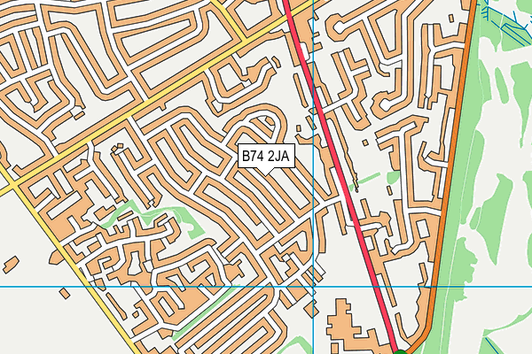B74 2JA map - OS VectorMap District (Ordnance Survey)
