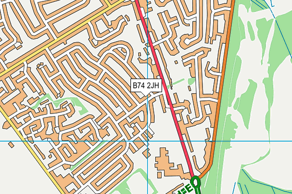 B74 2JH map - OS VectorMap District (Ordnance Survey)