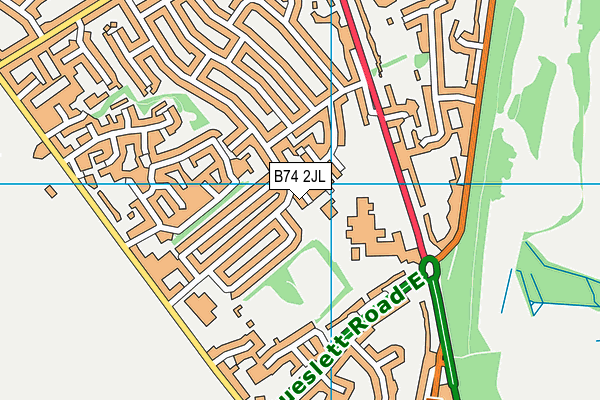 B74 2JL map - OS VectorMap District (Ordnance Survey)