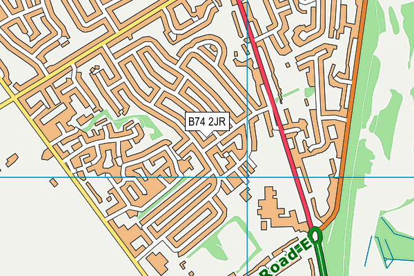 B74 2JR map - OS VectorMap District (Ordnance Survey)