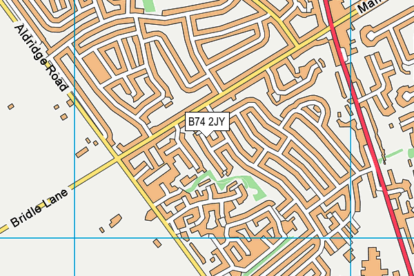 B74 2JY map - OS VectorMap District (Ordnance Survey)