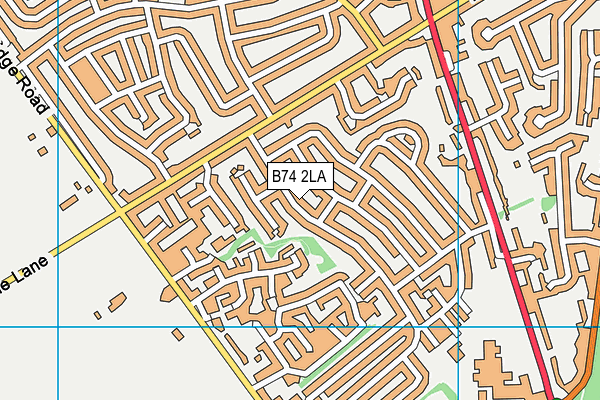 B74 2LA map - OS VectorMap District (Ordnance Survey)