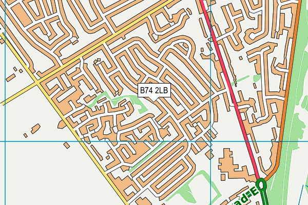 B74 2LB map - OS VectorMap District (Ordnance Survey)