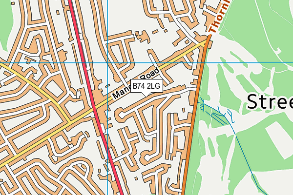B74 2LG map - OS VectorMap District (Ordnance Survey)