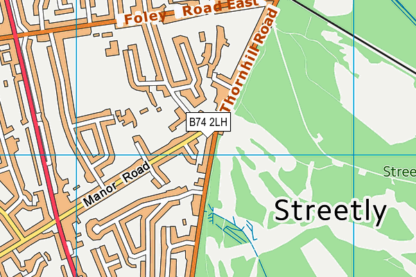 B74 2LH map - OS VectorMap District (Ordnance Survey)