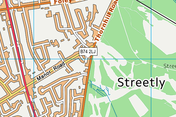 B74 2LJ map - OS VectorMap District (Ordnance Survey)