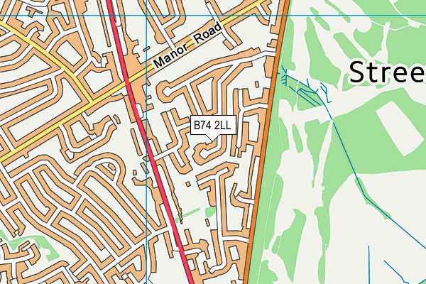 B74 2LL map - OS VectorMap District (Ordnance Survey)