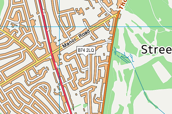 B74 2LQ map - OS VectorMap District (Ordnance Survey)