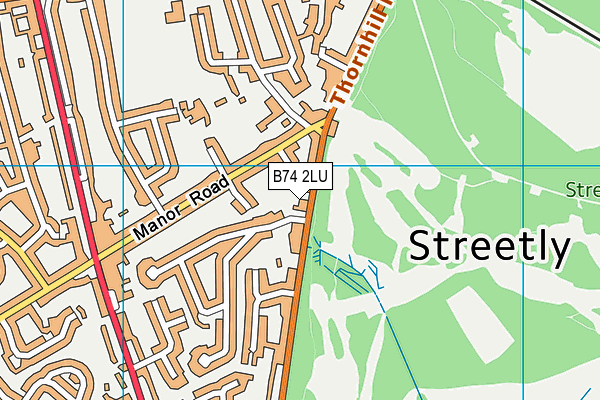 B74 2LU map - OS VectorMap District (Ordnance Survey)