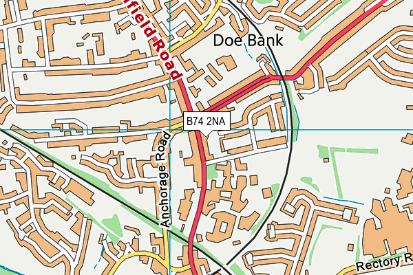 B74 2NA map - OS VectorMap District (Ordnance Survey)