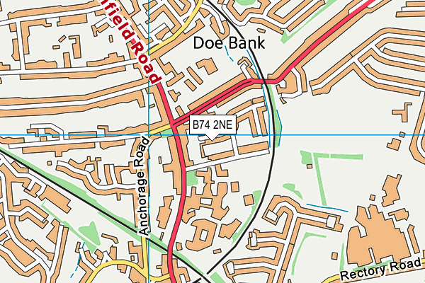 B74 2NE map - OS VectorMap District (Ordnance Survey)