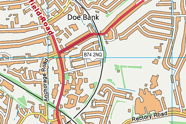 B74 2NQ map - OS VectorMap District (Ordnance Survey)