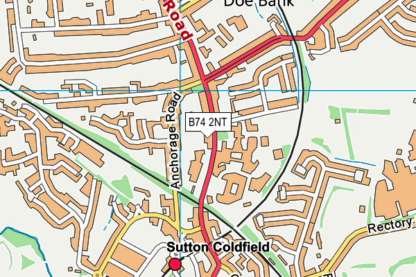 B74 2NT map - OS VectorMap District (Ordnance Survey)