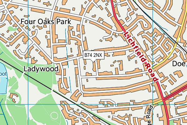 B74 2NX map - OS VectorMap District (Ordnance Survey)