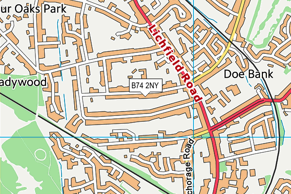 B74 2NY map - OS VectorMap District (Ordnance Survey)