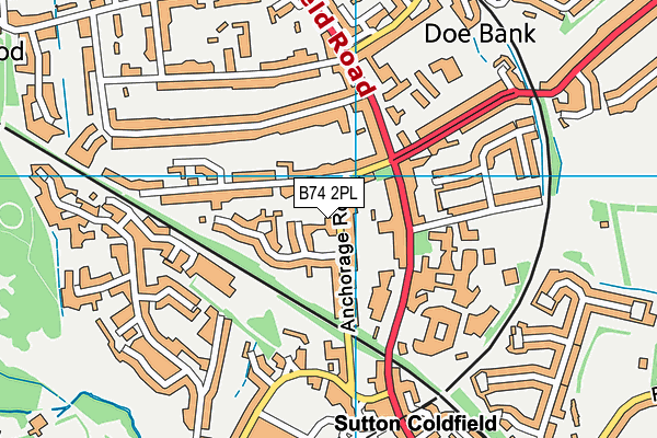 B74 2PL map - OS VectorMap District (Ordnance Survey)