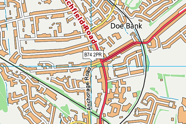 B74 2PR map - OS VectorMap District (Ordnance Survey)