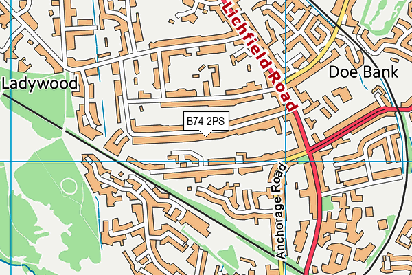 B74 2PS map - OS VectorMap District (Ordnance Survey)