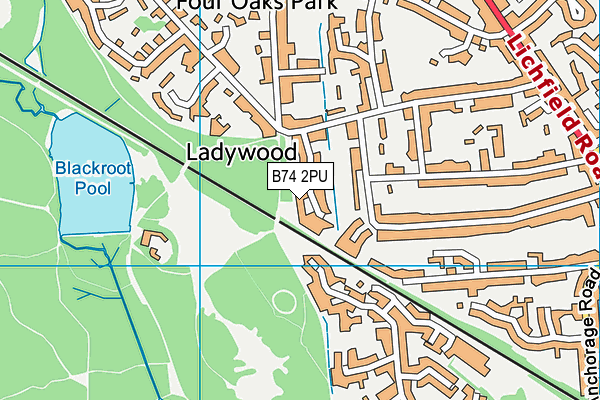 B74 2PU map - OS VectorMap District (Ordnance Survey)