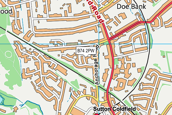 B74 2PW map - OS VectorMap District (Ordnance Survey)