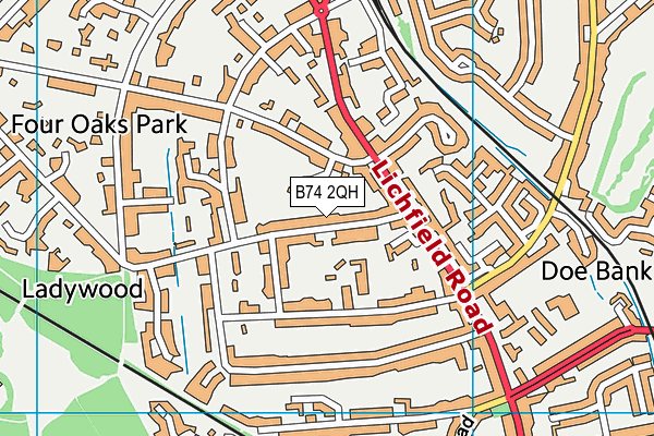 B74 2QH map - OS VectorMap District (Ordnance Survey)