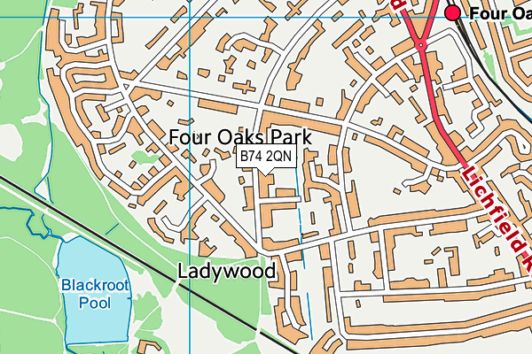 B74 2QN map - OS VectorMap District (Ordnance Survey)