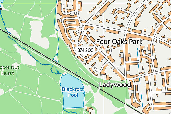 B74 2QS map - OS VectorMap District (Ordnance Survey)