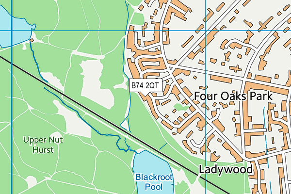 B74 2QT map - OS VectorMap District (Ordnance Survey)