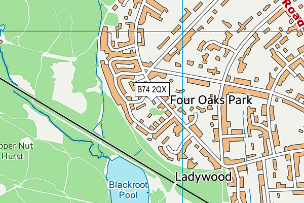 B74 2QX map - OS VectorMap District (Ordnance Survey)