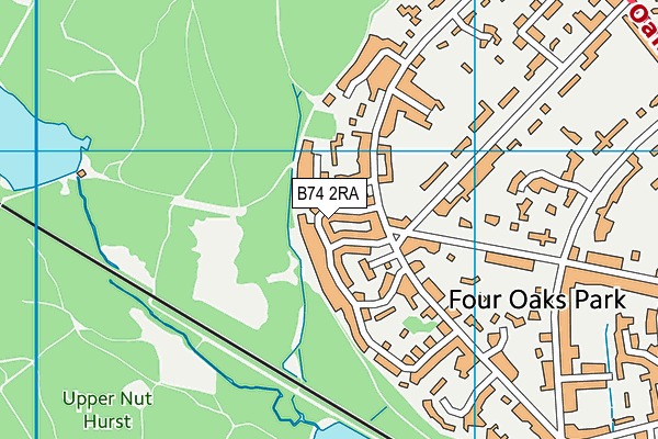 B74 2RA map - OS VectorMap District (Ordnance Survey)