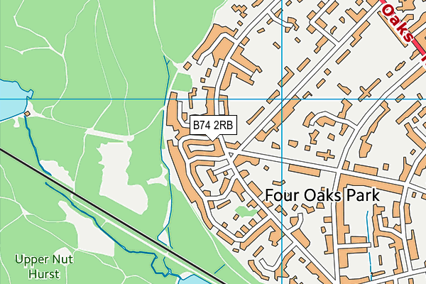 B74 2RB map - OS VectorMap District (Ordnance Survey)