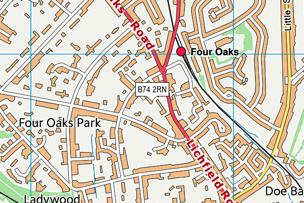 B74 2RN map - OS VectorMap District (Ordnance Survey)