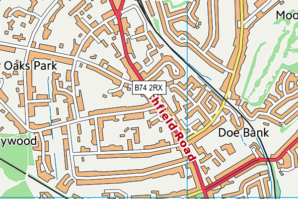 B74 2RX map - OS VectorMap District (Ordnance Survey)