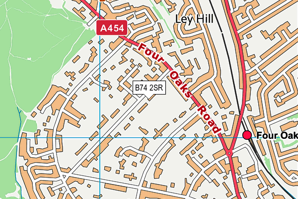 B74 2SR map - OS VectorMap District (Ordnance Survey)