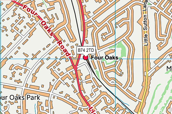 B74 2TD map - OS VectorMap District (Ordnance Survey)