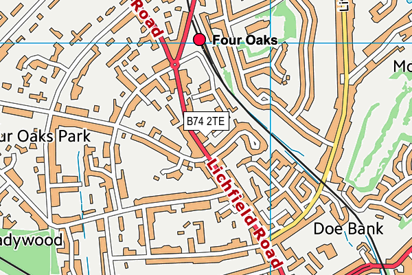 B74 2TE map - OS VectorMap District (Ordnance Survey)