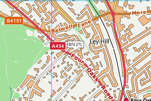 B74 2TL map - OS VectorMap District (Ordnance Survey)