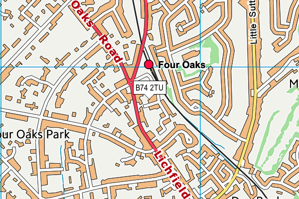 B74 2TU map - OS VectorMap District (Ordnance Survey)