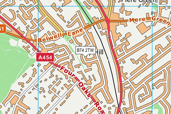 B74 2TW map - OS VectorMap District (Ordnance Survey)