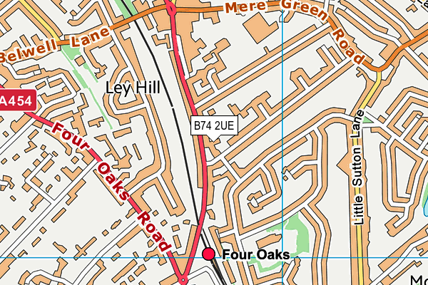 B74 2UE map - OS VectorMap District (Ordnance Survey)
