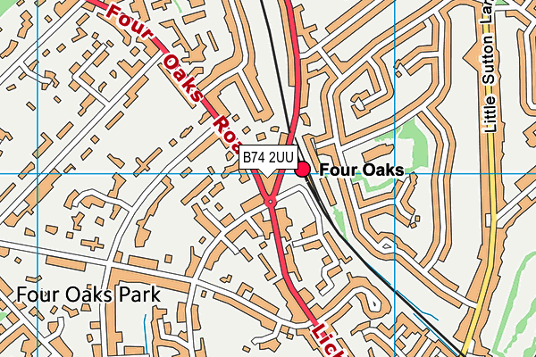 B74 2UU map - OS VectorMap District (Ordnance Survey)