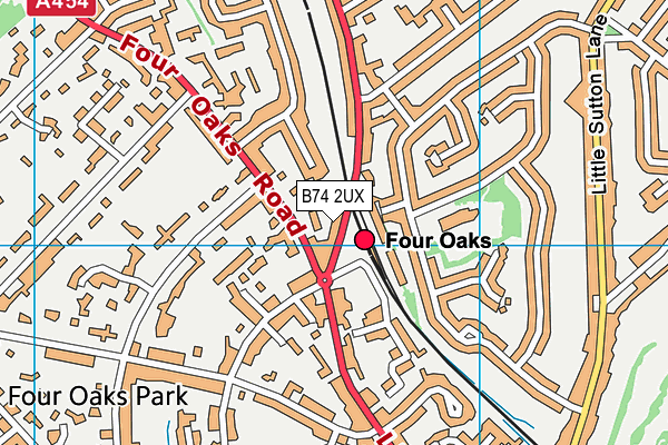 B74 2UX map - OS VectorMap District (Ordnance Survey)