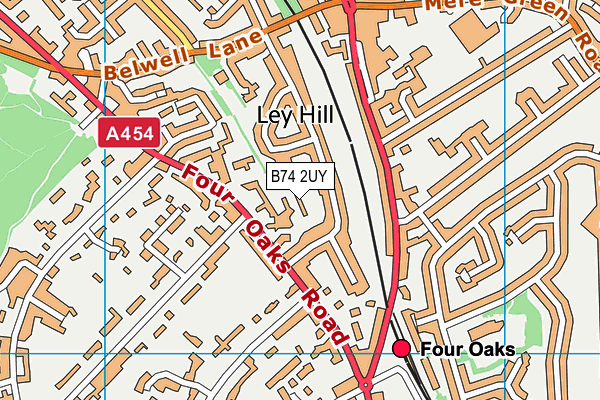 B74 2UY map - OS VectorMap District (Ordnance Survey)