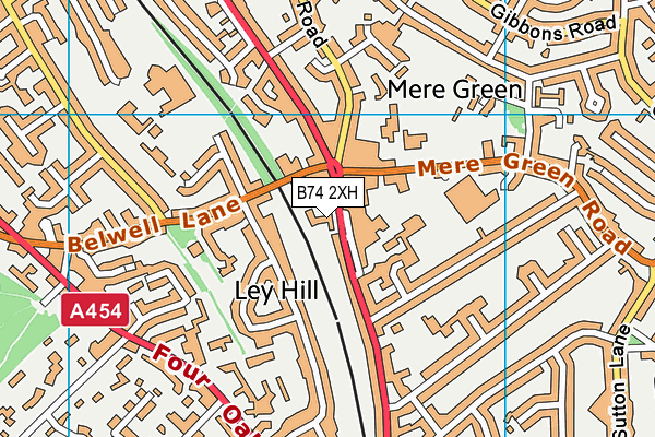 B74 2XH map - OS VectorMap District (Ordnance Survey)