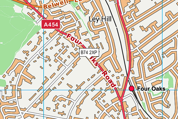 B74 2XP map - OS VectorMap District (Ordnance Survey)