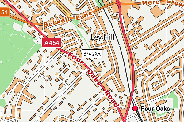 B74 2XR map - OS VectorMap District (Ordnance Survey)