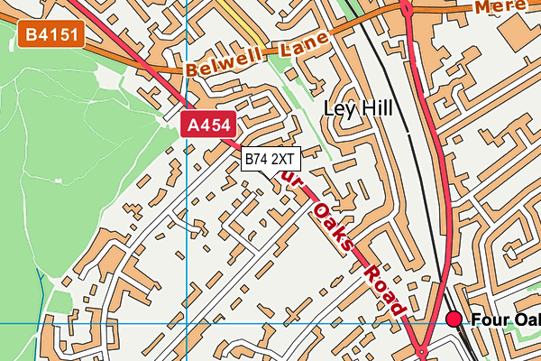 B74 2XT map - OS VectorMap District (Ordnance Survey)